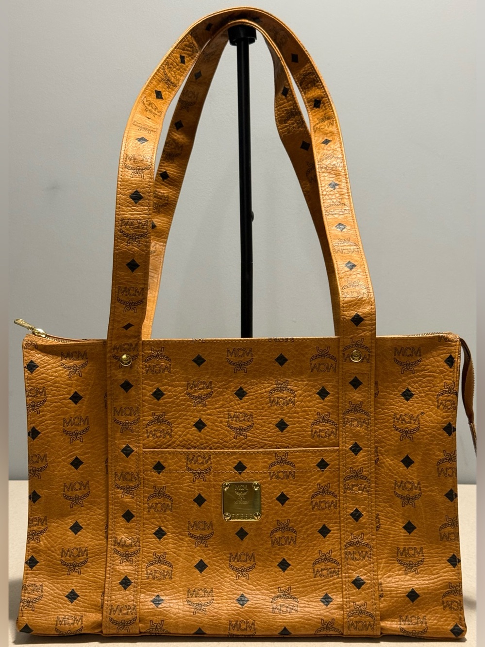 MCM Visetos Tote Bag Monogram Coated Canvas